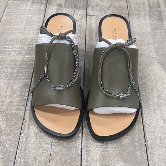 Rag & Bone Nella High Heels In Light Olive - Picture 2 of 5